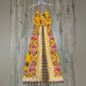 Floral Yellow Maxi Dress